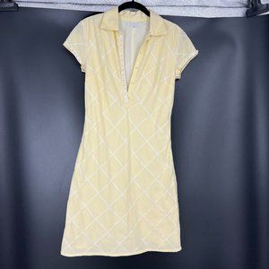 BYTHREE Yellow and White Ribbon Inset Dress